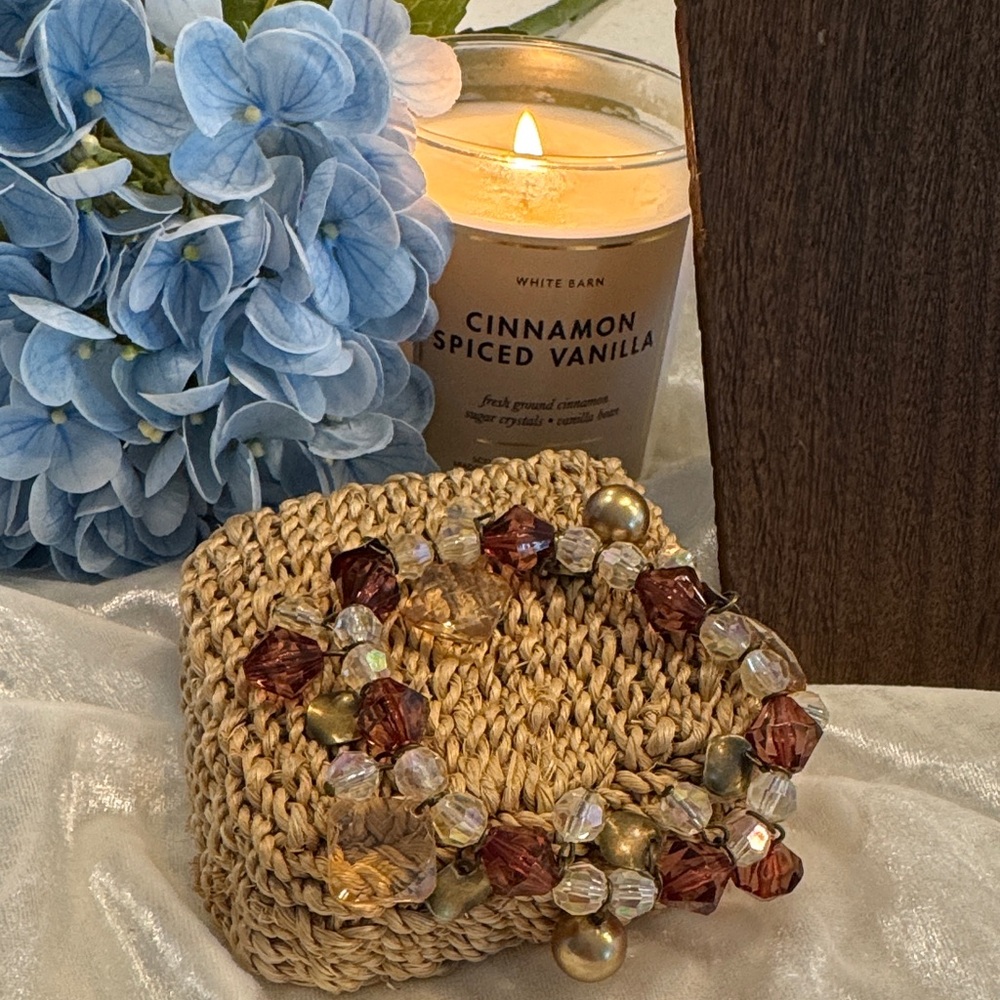 Beaded Bracelet with Brown and Gold Accents